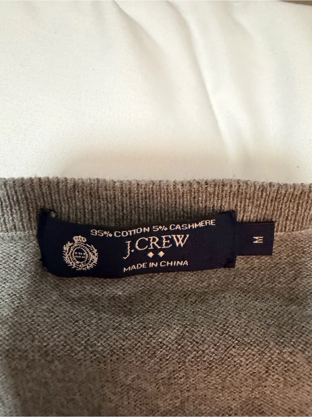 J. Crew Men's V-Neck Sweater — Gray